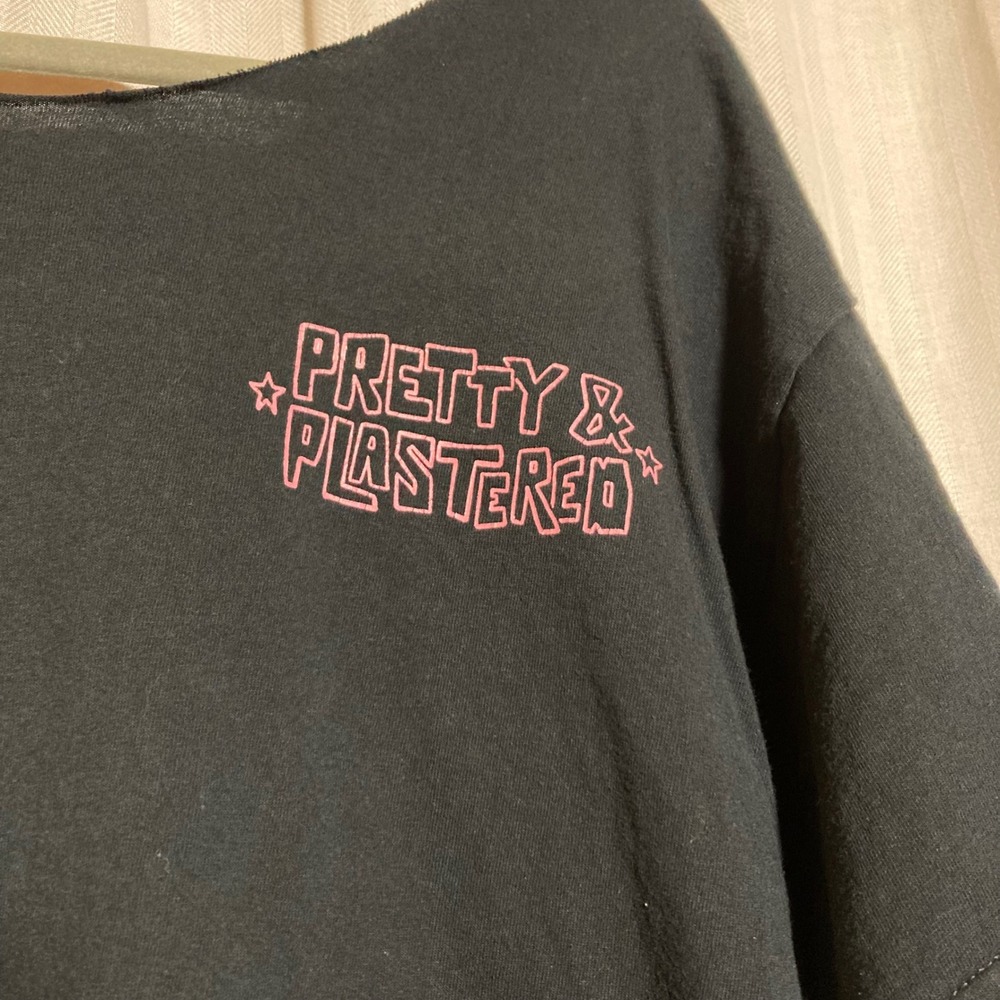 Assholes Live Forever Pretty & Plastered Graphic Tee Black Mens L Cut Neck - Picture 3 of 4